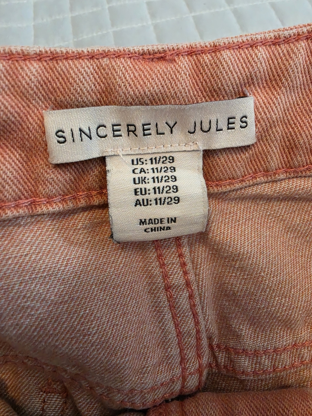 Sincerely Jules Coral Pink Frayed Hem Denim Shorts High Rise Womens Size 11/29 - Picture 6 of 7